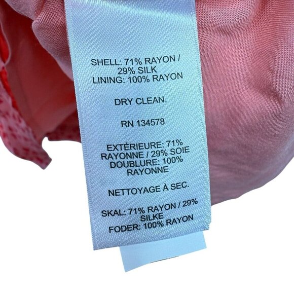 VINEYARD VINES Tie Waist Silk Blend Dress Lined Cotton Sz Large Tiered NWT $178 - Picture 4 of 9